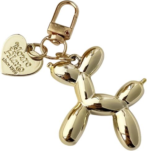 Cute Jelly Balloon Dog Heart Keychain Valentine's Day Gift for Women Car Keys Handbag Purse Backpack Pendant Key Chains in Kuwait
