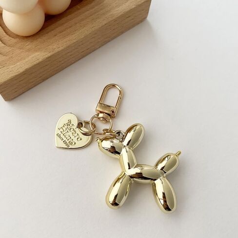 Cute Jelly Balloon Dog Heart Keychain Valentine's Day Gift for Women Car Keys Handbag Purse Backpack Pendant Key Chains in Kuwait