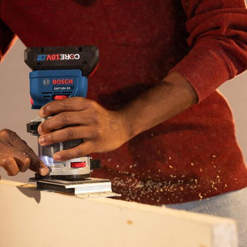 BOSCH GKF18V-25PL14 18V Brushless Colt™ Palm Router Kit مع (1) CORE18V® 4 Ah بطارية طاقة متقدمة وقاعدة غطس in Saudi Arabia