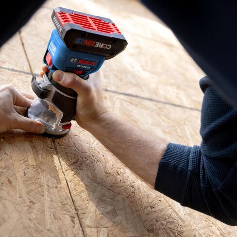 BOSCH GKF18V-25PL14 18V Brushless Colt™ Palm Router Kit مع (1) CORE18V® 4 Ah بطارية طاقة متقدمة وقاعدة غطس in Saudi Arabia