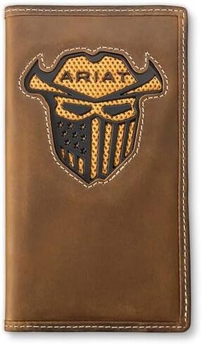 ARIAT Mens Wallet Rodeo Leather Incognito VenTEK Cutout Brown A3400644 in Saudi Arabia