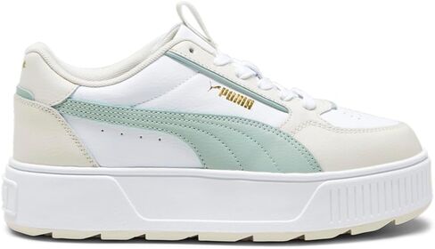 حذاء رياضي نسائي من PUMA Karmen Rebelle برباط علوي أبيض/أخضر - 10 متوسط ​​أمريكي in Kuwait