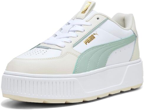 حذاء رياضي نسائي من PUMA Karmen Rebelle برباط علوي أبيض/أخضر - 10 متوسط ​​أمريكي in Kuwait