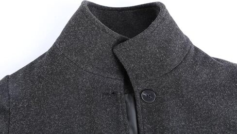 yoeasy Women's Casual Thicken Wool Blend Pea Coat Stand Collar Single Breasted Winter Mid Long Overcoat Jackets in Saudi Arabia