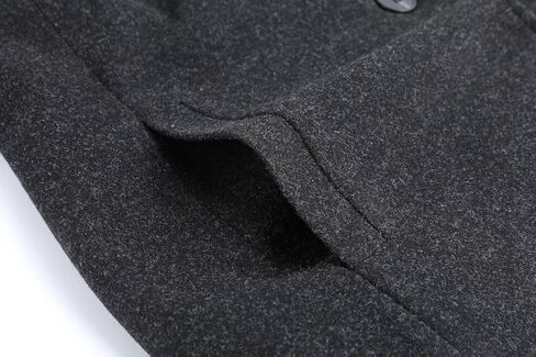 yoeasy Women's Casual Thicken Wool Blend Pea Coat Stand Collar Single Breasted Winter Mid Long Overcoat Jackets in Saudi Arabia