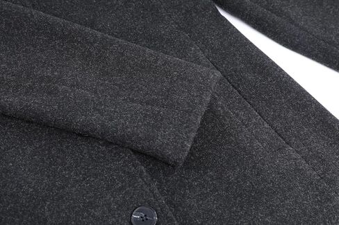 yoeasy Women's Casual Thicken Wool Blend Pea Coat Stand Collar Single Breasted Winter Mid Long Overcoat Jackets in Saudi Arabia