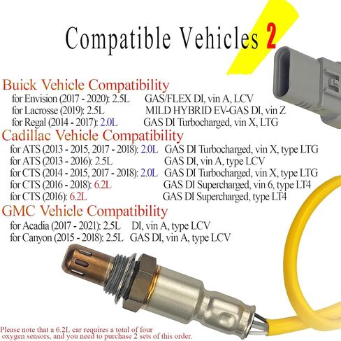 مستشعر الأوكسجين O2 في اتجاه المنبع ، يتناسب مع Buick Envision ، Lacrosse ، Regal & Cadillac ATS ، CTS & Chevrolet Blazer ، Camaro ، Colorado ، Impala ، Malibu & GMC Acadia ، Canyon 2PCS in Kuwait