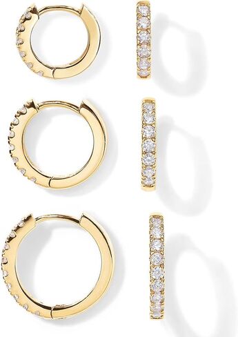 أقراط 18 كيلو بايت ، حلقة أذن صغيرة مطلية بالذهب ، أقراط هوجي رنين مع كيس كارتيلاج ثقيب الأذن للنساء والرجال ، أقراط رنين صغيرة 8 ملم ، 10 مم ، 12 مم （الورد الذهبي） in Saudi Arabia