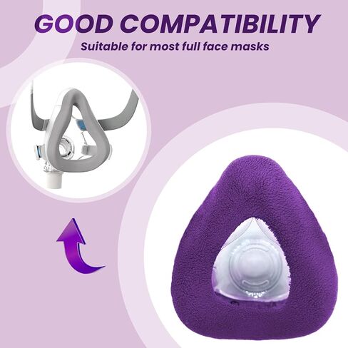 NATAKU 4-Pack Large CPAP' Mask Liners Compatible with F20 Full Face Masks Cushion, Reusable Comfort Cushion Covers, Absorb Facial Oils and Moisture to Improve Mask Wear Experience in Saudi Arabia