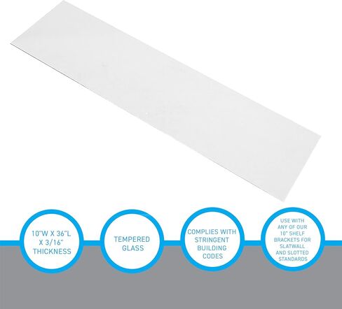SSWBasics Tempered Glass Shelf - Set of 2, 10" x 36" x 3/16" - Stylish & Sturdy Floating Shelves in Saudi Arabia