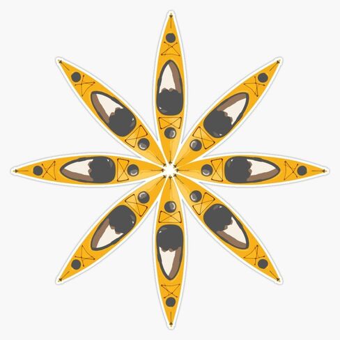Kayak Flower Vinyl Sticker Waterproof Decal Laptop Wall Window Bumper Sticker 5" in Saudi Arabia