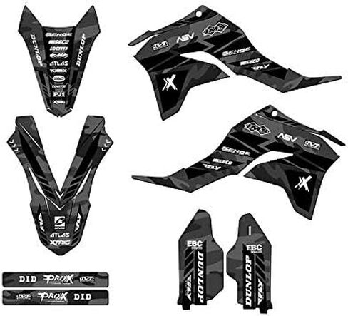 2020-2025 KLX 300 R Apache Gray Senge Graphics Kit مع Rider I.D. متوافق مع كاواساكي in Kuwait
