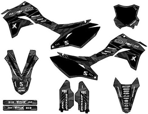 2020-2025 KLX 300 R Apache Gray Senge Graphics Kit مع Rider I.D. متوافق مع كاواساكي in Kuwait