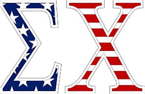Sigma Chi American Flag Greek Letter Sticker - 2.5" Tall in Saudi Arabia