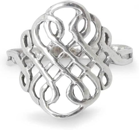 NOVICA Artisan Handmade Sterling Silver Cocktail Ring Thai Knot Style Band Stone Thailand Celtic [crownbezel 0.7 in L x 0.6 in W Band Width 2 mm W] ' Thistle Knot' in Saudi Arabia