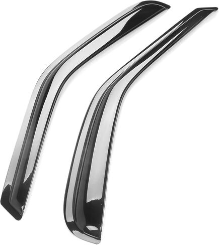 IKON MOTORSPORTS Tape On External Window Visor, Compatible with 1997-1999 Ford F-250 1997-2003 F-150 Standard Cab, Slim Style Dark Smoke Tint Acrylic Shade Rain Sun Guard Wind Vent Air Deflector in Saudi Arabia
