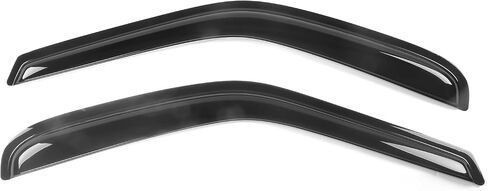 IKON MOTORSPORTS Tape On External Window Visor, Compatible with 1997-1999 Ford F-250 1997-2003 F-150 Standard Cab, Slim Style Dark Smoke Tint Acrylic Shade Rain Sun Guard Wind Vent Air Deflector in Saudi Arabia
