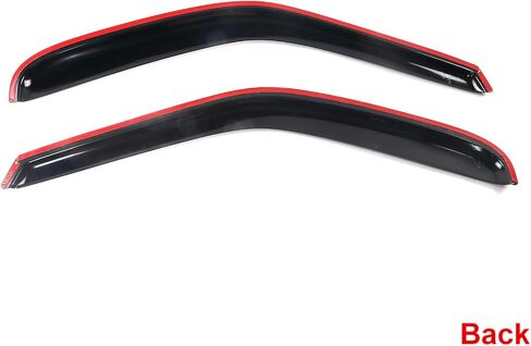 IKON MOTORSPORTS Tape On External Window Visor, Compatible with 1997-1999 Ford F-250 1997-2003 F-150 Standard Cab, Slim Style Dark Smoke Tint Acrylic Shade Rain Sun Guard Wind Vent Air Deflector in Saudi Arabia