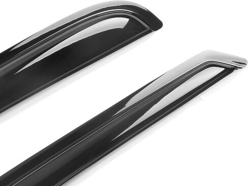 IKON MOTORSPORTS Tape On External Window Visor, Compatible with 1997-1999 Ford F-250 1997-2003 F-150 Standard Cab, Slim Style Dark Smoke Tint Acrylic Shade Rain Sun Guard Wind Vent Air Deflector in Saudi Arabia