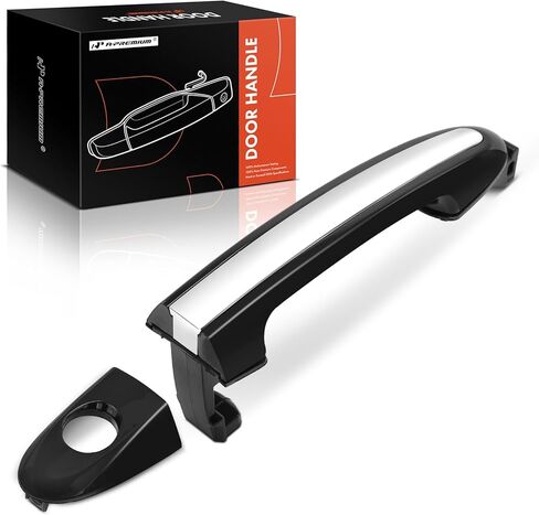 A-Premium Front Driver Side Exterior Door Handle with Keyhole Compatible with Hyundai Santa Fe 2007-2012, Primed Black & Chrome Insert in Saudi Arabia