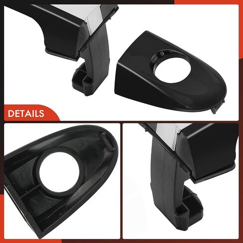 A-Premium Front Driver Side Exterior Door Handle with Keyhole Compatible with Hyundai Santa Fe 2007-2012, Primed Black & Chrome Insert in Saudi Arabia
