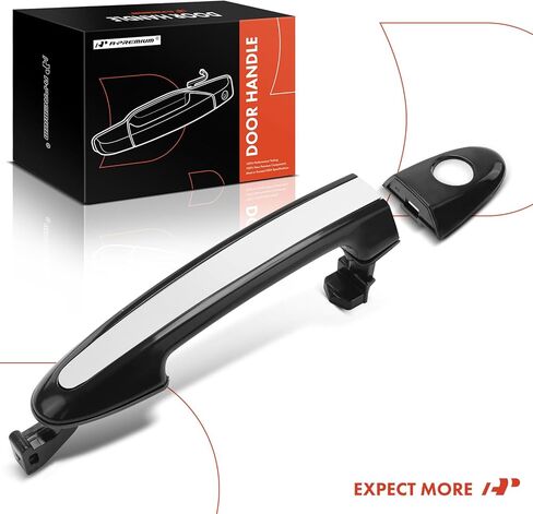 A-Premium Front Driver Side Exterior Door Handle with Keyhole Compatible with Hyundai Santa Fe 2007-2012, Primed Black & Chrome Insert in Saudi Arabia