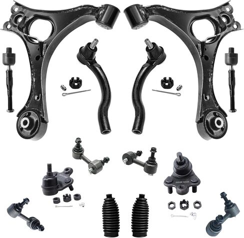 Detroit Axle - 1.8L Front End 14pc Suspension Kit for 06-11 Honda Civic 2006 2007 2008 2009 2010 2011, 2 Lower Control Arms 2 Ball Joints 4 Front & Rear Sway Bars 4 Tie Rods 2 Boots Replacement in Saudi Arabia
