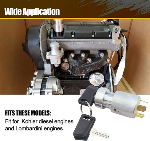 Engine Key Ignition Switch Fit for Kohler Diesel for Lombardini Engines Replaces ED0050412740-S in Saudi Arabia