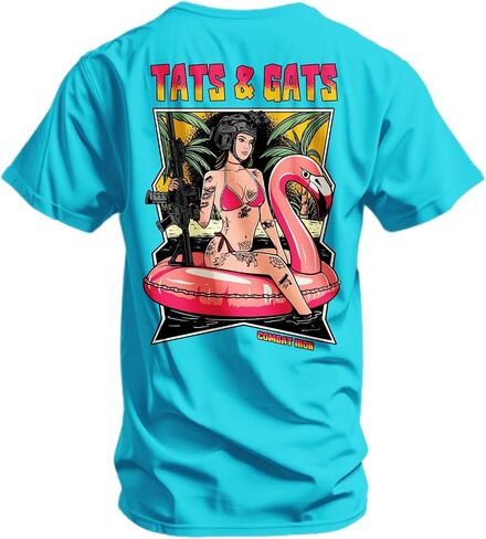 Combat Iron Men's Graphic T-Shirt | Tats and Gats| Cotton-Poly Blend | Athletic Fit, Tagless Comfort in Saudi Arabia