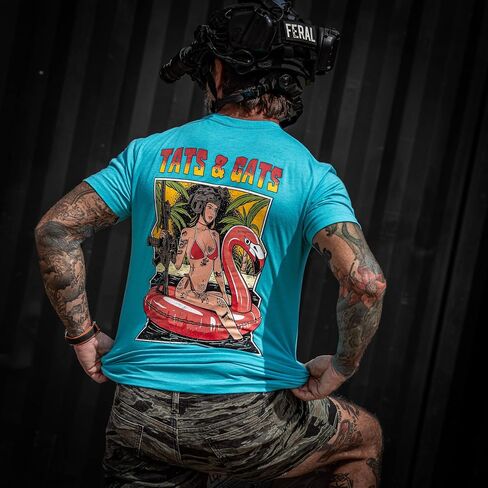 Combat Iron Men's Graphic T-Shirt | Tats and Gats| Cotton-Poly Blend | Athletic Fit, Tagless Comfort in Saudi Arabia