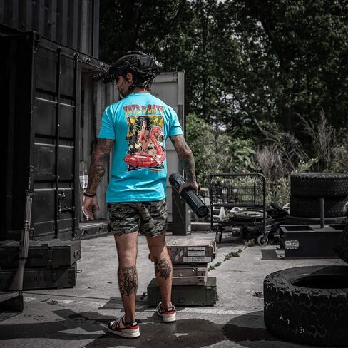 Combat Iron Men's Graphic T-Shirt | Tats and Gats| Cotton-Poly Blend | Athletic Fit, Tagless Comfort in Saudi Arabia