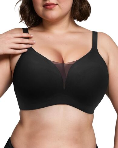 Womens Wireless Bras Mesh Seameliess Married for Barge Bust Coverage Full Pose Up لا ملابس داخلية كل يوم حمالات كل يوم in Kuwait