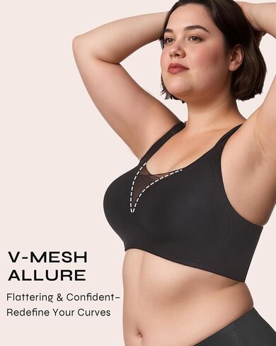 Womens Wireless Bras Mesh Seameliess Married for Barge Bust Coverage Full Pose Up لا ملابس داخلية كل يوم حمالات كل يوم in Kuwait