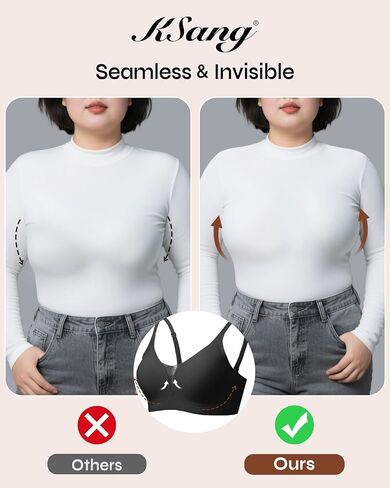 Womens Wireless Bras Mesh Seameliess Married for Barge Bust Coverage Full Pose Up لا ملابس داخلية كل يوم حمالات كل يوم in Kuwait