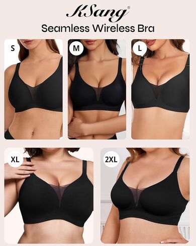 Womens Wireless Bras Mesh Seameliess Married for Barge Bust Coverage Full Pose Up لا ملابس داخلية كل يوم حمالات كل يوم in Kuwait