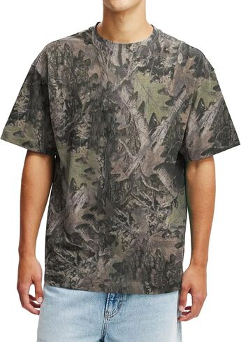 Camo Shirt for Men Camouflage Hunting Print Short Sleeve Crewneck Box Fit T-Shirt Mens Casual Performance Tee in Saudi Arabia