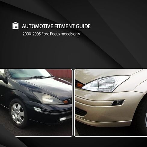 AutoZensation متوافق مع Ford Focus 2000-2005 ، مساكن أسود Clear Lens Side Marker Lights ، L+R مجموعة زوج in Saudi Arabia