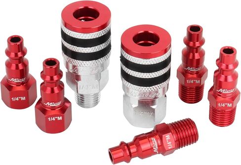 Milton S-314MKIT ColorFit Coupler & Plug Kit - (M-Style, Red) - 1/4" NPT, (14-Piece) in Saudi Arabia