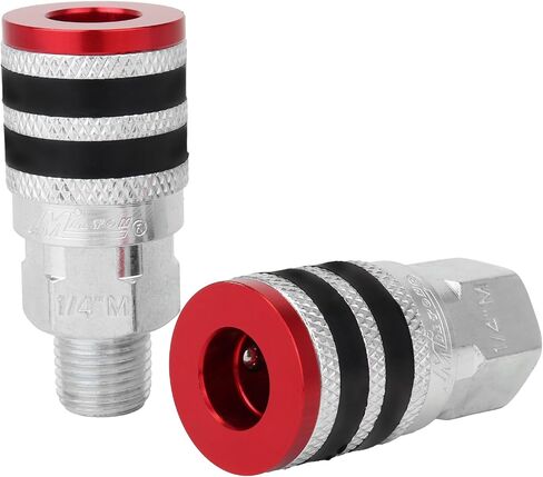 Milton S-314MKIT ColorFit Coupler & Plug Kit - (M-Style, Red) - 1/4" NPT, (14-Piece) in Saudi Arabia