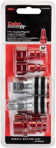 Milton S-314MKIT ColorFit Coupler & Plug Kit - (M-Style, Red) - 1/4" NPT, (14-Piece) in Saudi Arabia