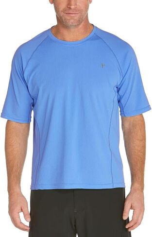 Coolibar Upf 50+ Men's Hightide Short Sweve Swim Shirt - Sun Protection (متوسط طويل القامة الأزرق) in Saudi Arabia