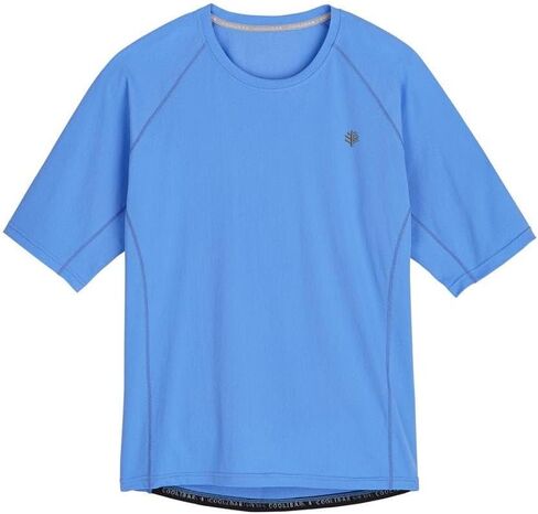 Coolibar Upf 50+ Men's Hightide Short Sweve Swim Shirt - Sun Protection (متوسط طويل القامة الأزرق) in Saudi Arabia