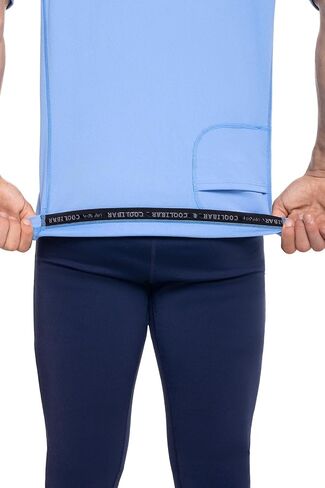 Coolibar Upf 50+ Men's Hightide Short Sweve Swim Shirt - Sun Protection (متوسط طويل القامة الأزرق) in Saudi Arabia