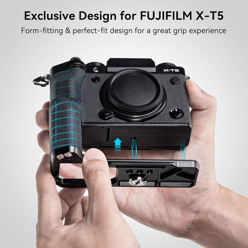 SmallRig X-T5 Handgrip L-Shape Grip for FUJIFILM X-T5 Camera, Built-in Quick Release Plate for Arca, Silicone Side Handle, Shutter Button, Lightweight and Comfort - 4136 in Saudi Arabia
