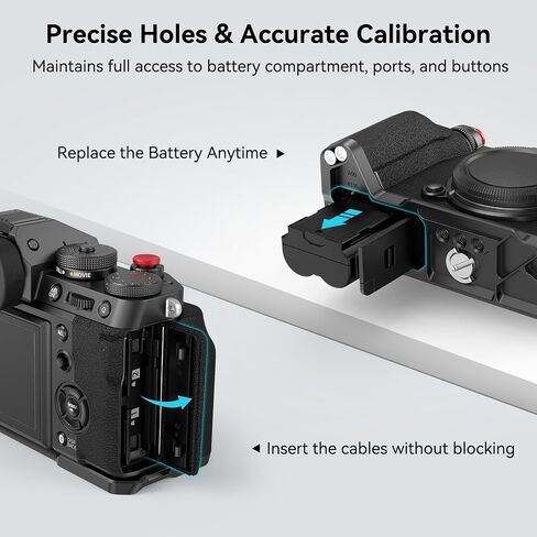 SmallRig X-T5 Handgrip L-Shape Grip for FUJIFILM X-T5 Camera, Built-in Quick Release Plate for Arca, Silicone Side Handle, Shutter Button, Lightweight and Comfort - 4136 in Saudi Arabia
