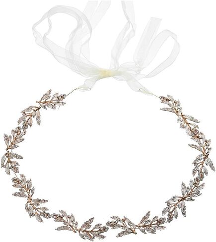 Kesyoo Metal Leaf Bridal Belt Wedding Crystal Bress Bett Belt Bridal Caist Percy Beautiful Associed (Golden) in Kuwait