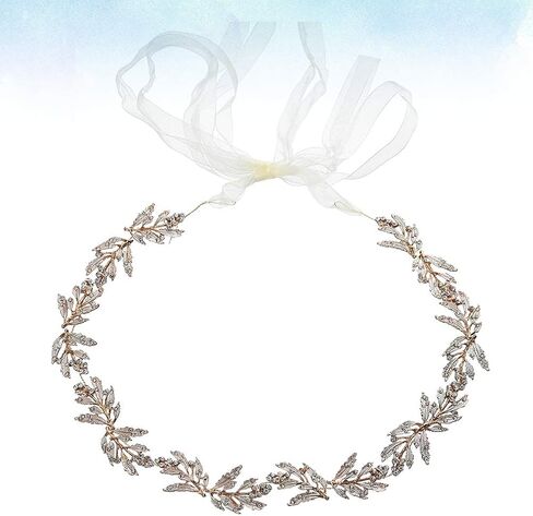 Kesyoo Metal Leaf Bridal Belt Wedding Crystal Bress Bett Belt Bridal Caist Percy Beautiful Associed (Golden) in Kuwait