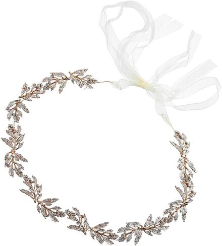 Kesyoo Metal Leaf Bridal Belt Wedding Crystal Bress Bett Belt Bridal Caist Percy Beautiful Associed (Golden) in Kuwait