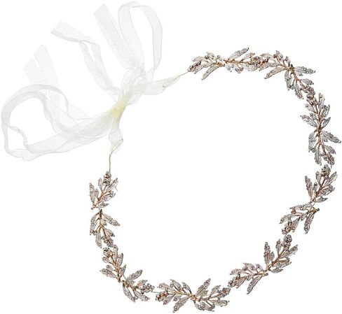 Kesyoo Metal Leaf Bridal Belt Wedding Crystal Bress Bett Belt Bridal Caist Percy Beautiful Associed (Golden) in Kuwait