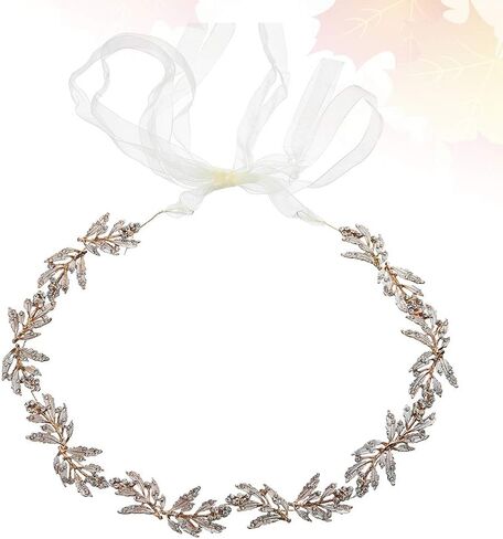 Kesyoo Metal Leaf Bridal Belt Wedding Crystal Bress Bett Belt Bridal Caist Percy Beautiful Associed (Golden) in Kuwait